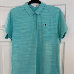 Under Armour Golf Shirt Aqua Short Sleeve Polo